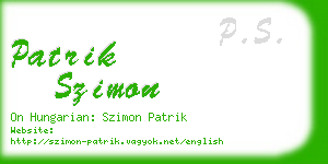 patrik szimon business card